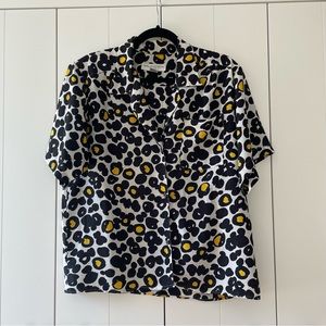 SOLD Balenciaga VTG 80’s short sleeve leopard print button down shirt 14/L